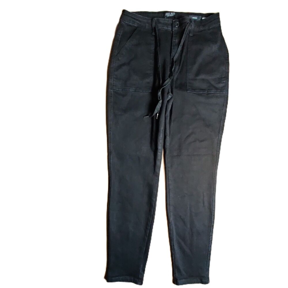 Judy Blue Jogger Jeans Womens 15/32 Black Stretch Drawstring Denim Pants